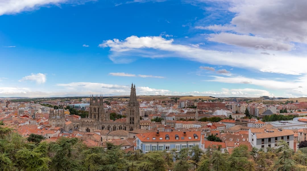 Edificios y árboles en una ciudad, en la sala de chat de Burgos