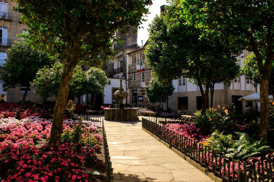 Un camino de jardín encantador en Santiago de Compostela, en el chat de Santiago de Compostela