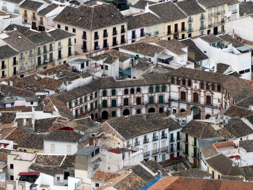 Vista aérea de Archidona con sus tejados, en la sala de chat de Archidona