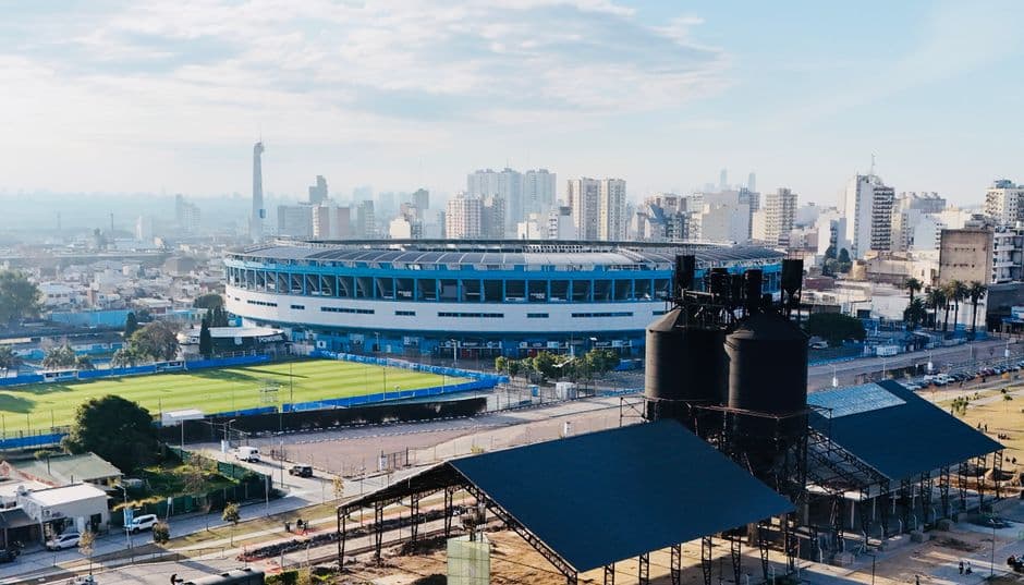 Vista aérea de estadio, en el chat de Avellaneda