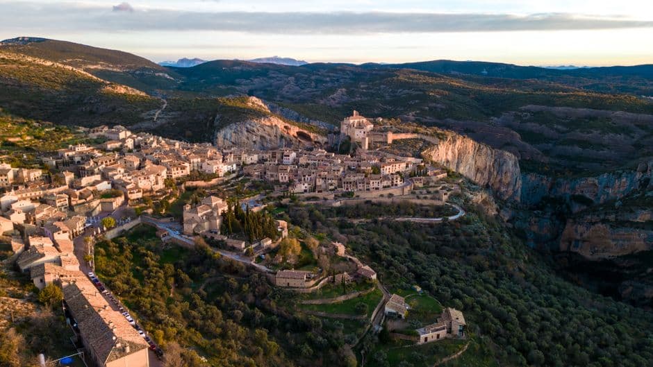 Paisaje de Alquezar al atardecer, en la sala de chat de Huesca