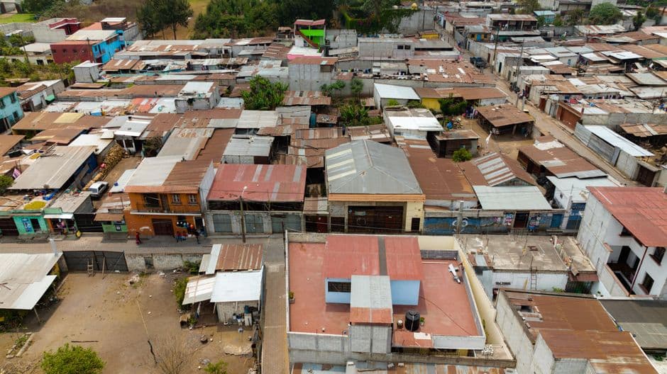 Edificios y calles de una ciudad, en la sala de chat de Mazatenango