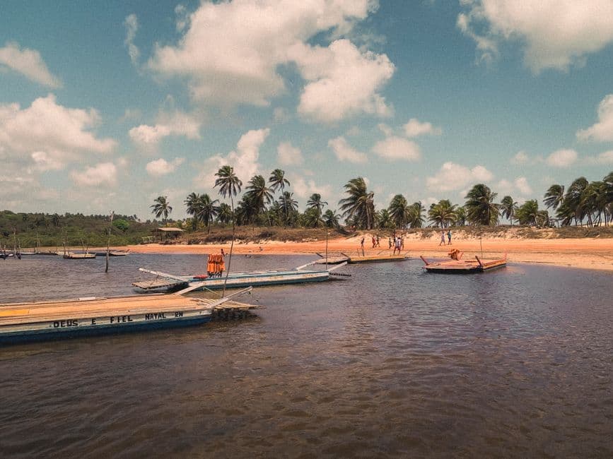 Vista playa Barra do Cunhau con palmeras, en la sala de chat de Río Grande
