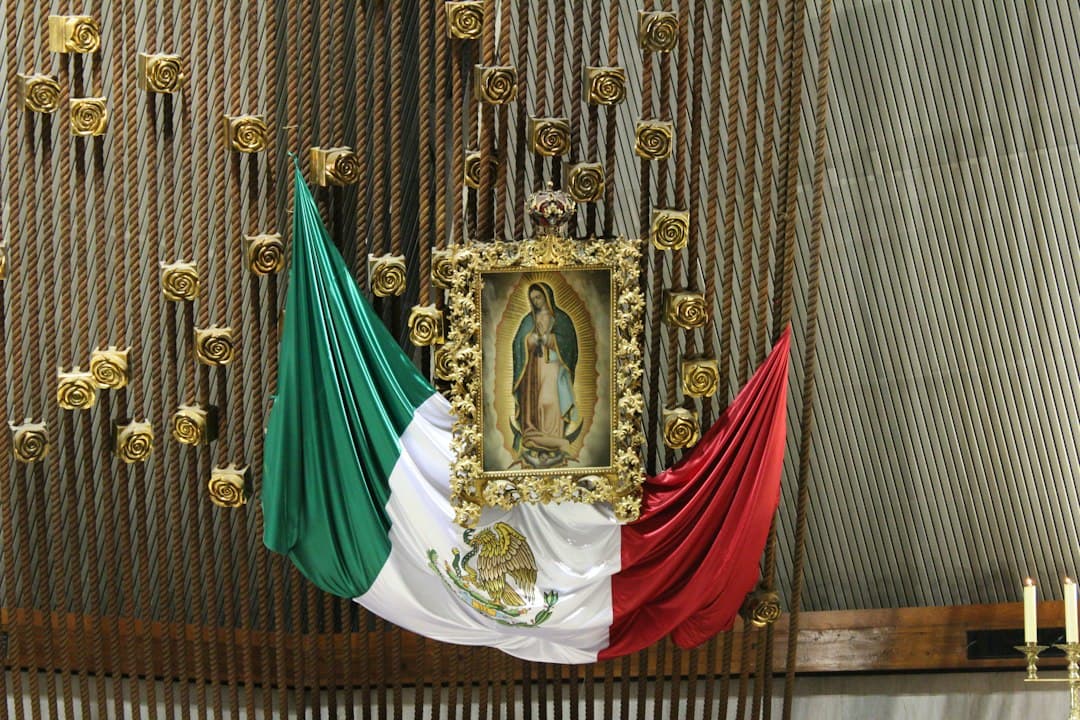 Bandera tricolor con franjas blanca, verde y roja ondeando, en el chat de Guadalupe Victoria