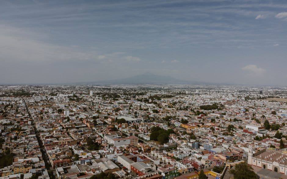 Panorámica de un paisaje urbano, en el chat de Chiautzingo