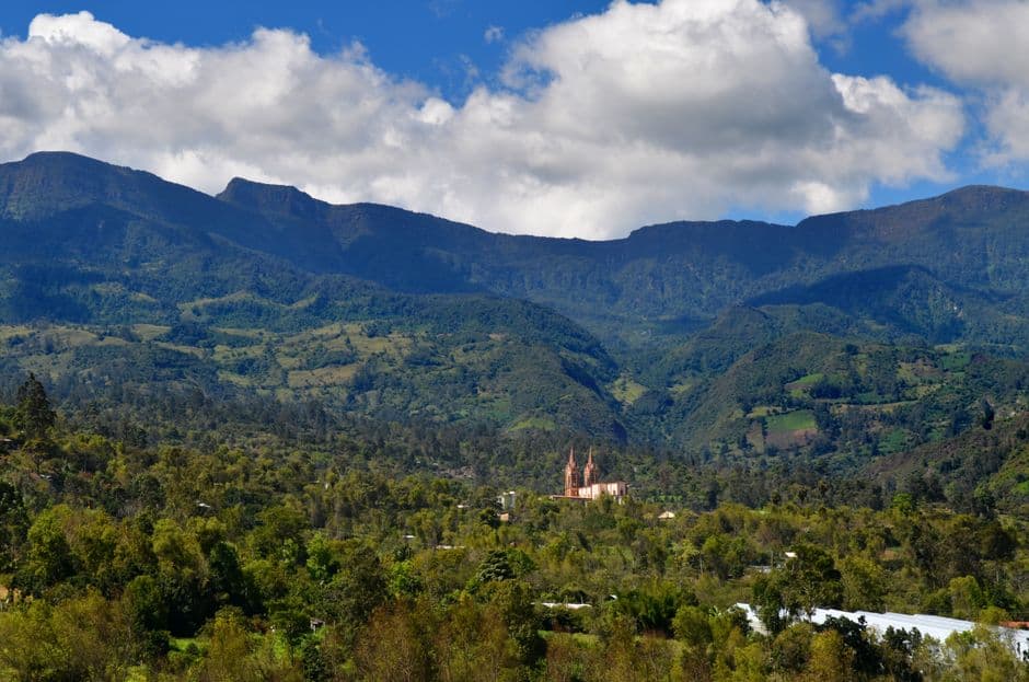 Vista aérea de un paisaje de Colombia, en el chat de La Unión