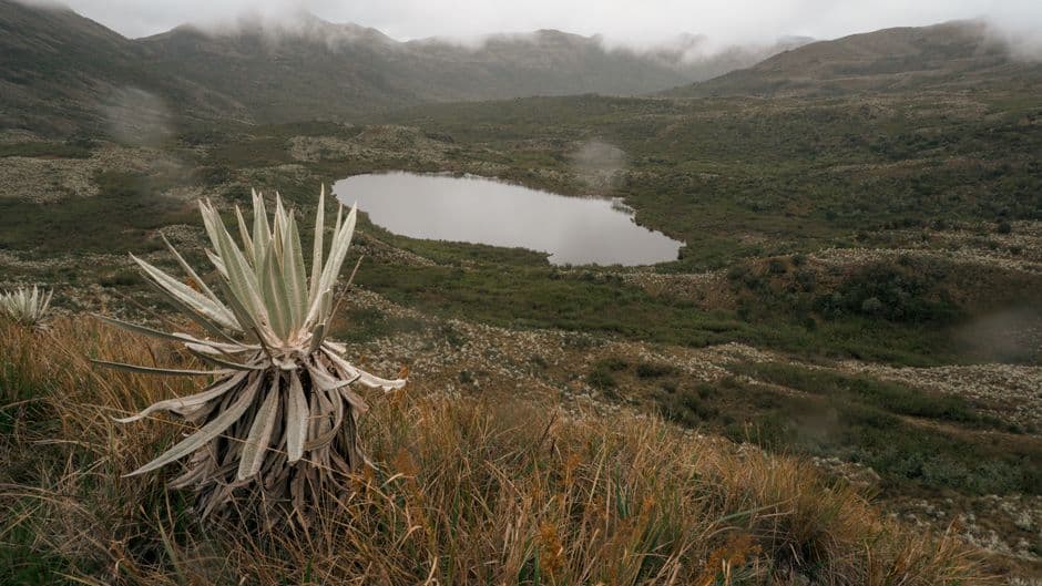Lago en un valle entre montañas, en el chat de Dagua