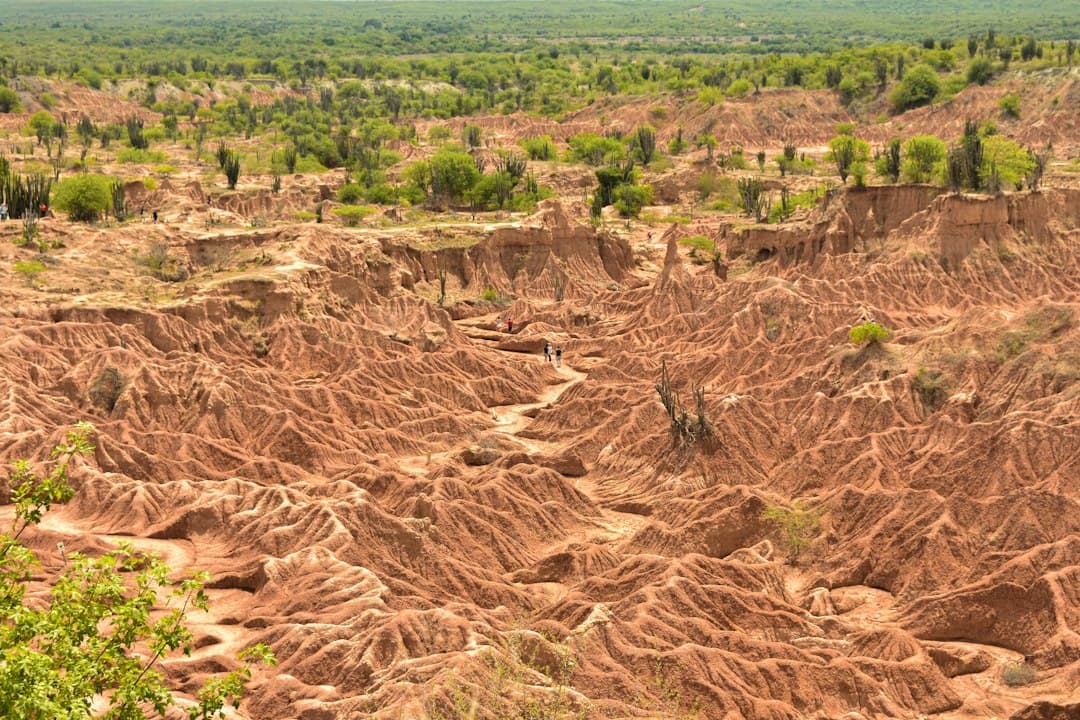Vista desde lo alto de un campo de tierra, en el chat de Campoalegre