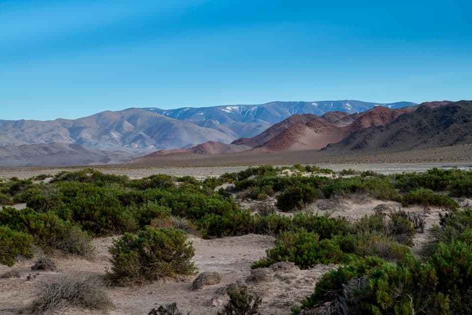 Vista panorámica de un paisaje desértico apartado, en el chat de Tinogasta