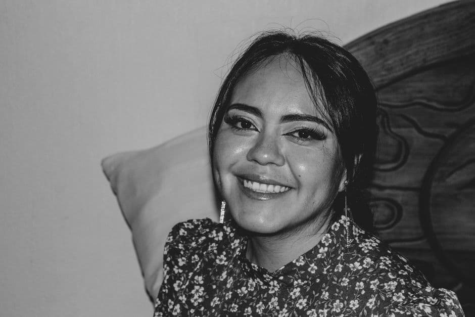 Retrato de una mujer en blanco y negro, en el chat de Zautla