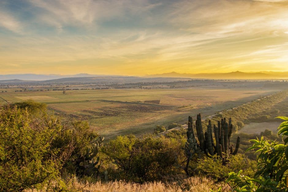 Puesta de sol sobre un paisaje sereno, en el chat de Tlalnelhuayocan