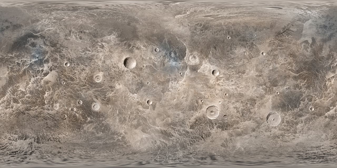 Mapa del planeta enano Ceres en el espacio, en el chat de Ceres