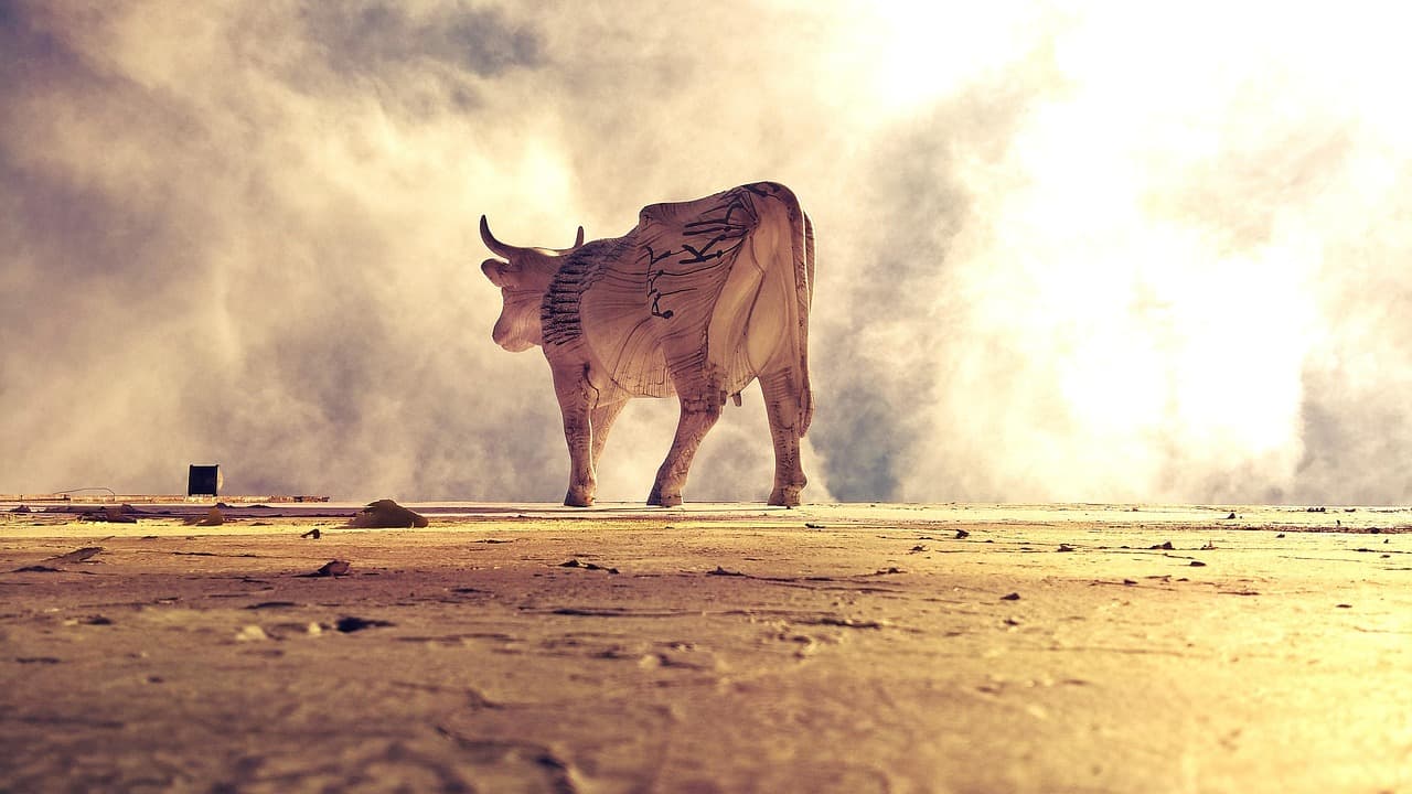 Escultura de una vaca en Jalisco, en el chat de Ayutla