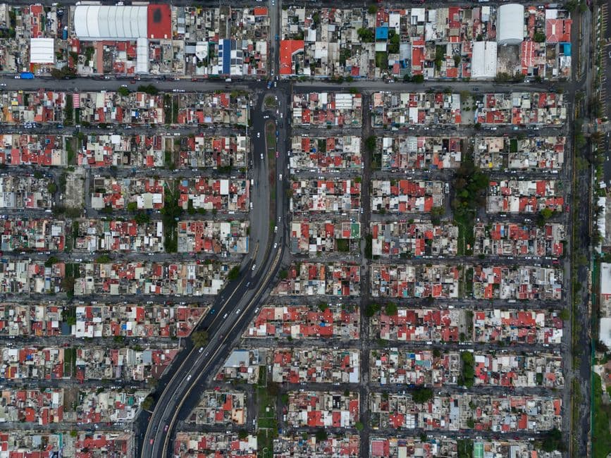 Vista aérea de un paisaje urbano en Ecatepec de Morelos, en la sala de chat de Ecatepec de Morelos