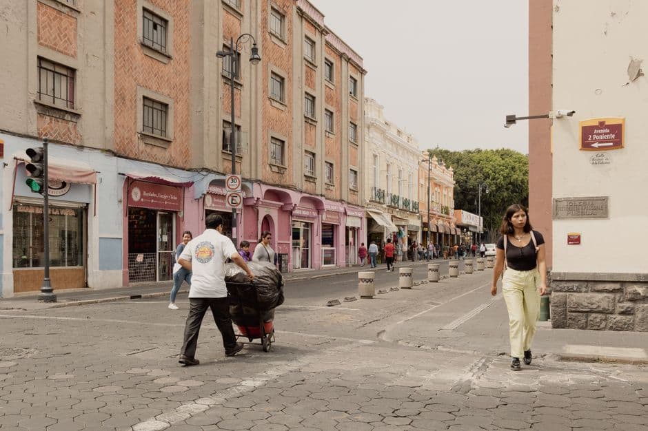 Vista de una calle de ciudad, en el chat de Tehuitzingo