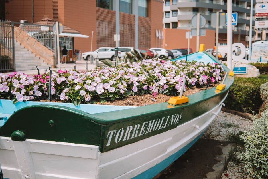 Flores en una barca, en la sala de chat de Torremolinos