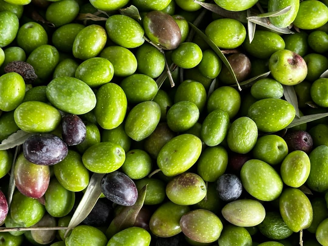 Aceitunas verdes juntas, en la sala de chat de La Oliva