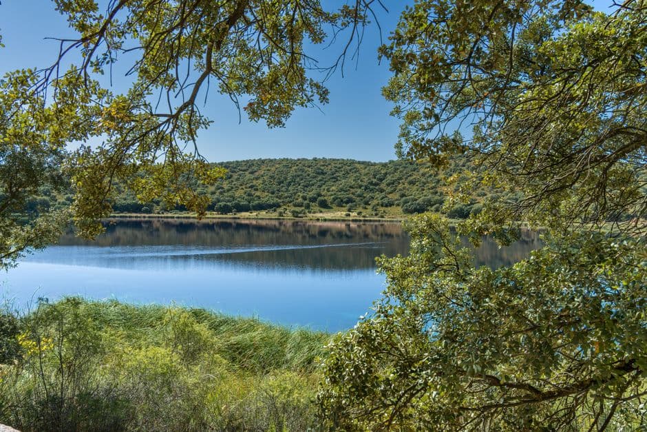 Vista serena de un lago en España, en el chat de Laguna de Duero