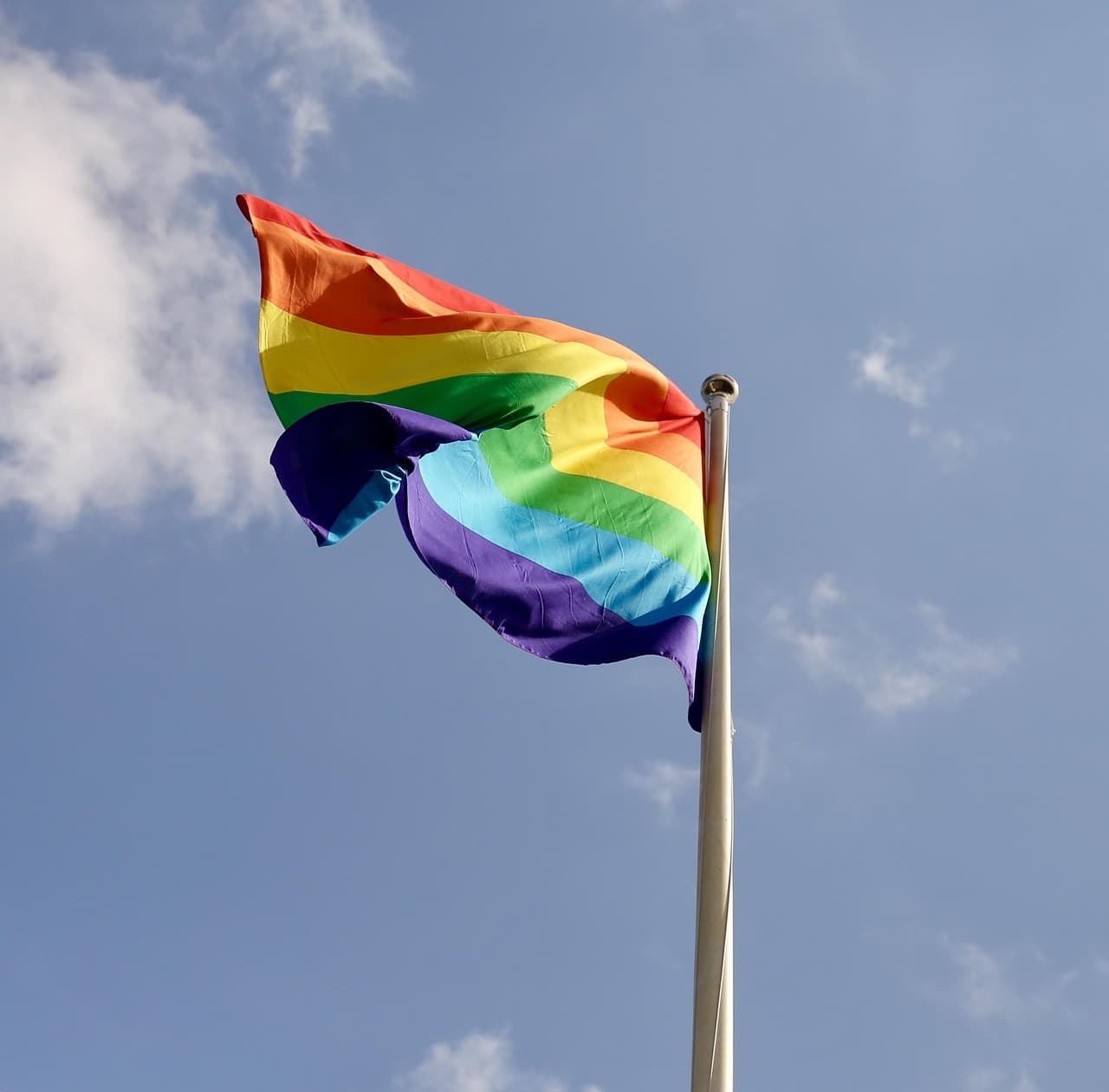 Bandera arcoíris del movimiento LGBT ondeando, en la sala de chat de Ambiente Bogotá