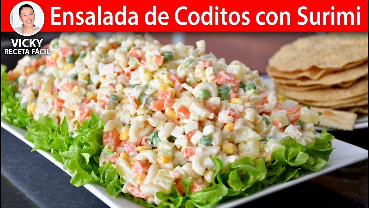 Miniatura del vídeo «ENSALADA DE CODITOS CON SURIMI | Vicky Receta Facil»