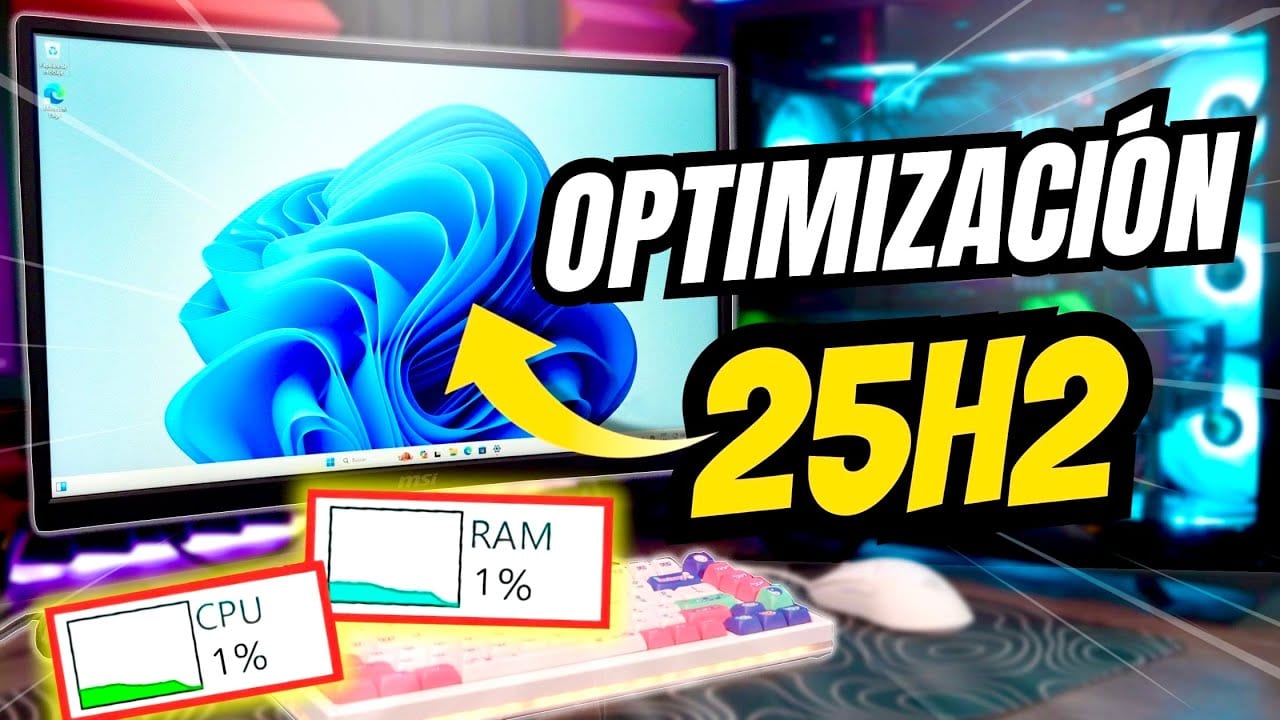 Miniatura del vídeo «👉 Optimización COMPLETA de Windows 11 25H2 ✅ GUÍA DEFINITIVA para Mejorar su Rendimiento»