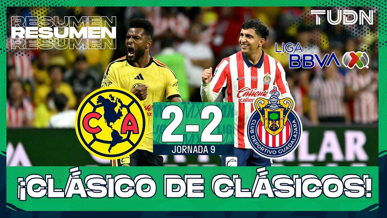 Miniatura del vídeo «RESUMEN Y GOLES I América vs Chivas | Liga MX - Jornada 9 Apertura 2026 | TUDN»