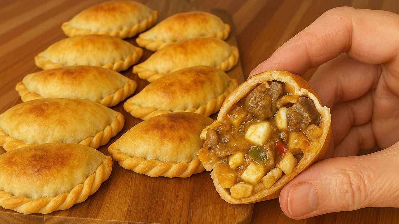 Miniatura del vídeo «El Secreto para que las Empanadas de Carne Queden Jugosas – Receta Fácil  Masa y Relleno Tradicional»