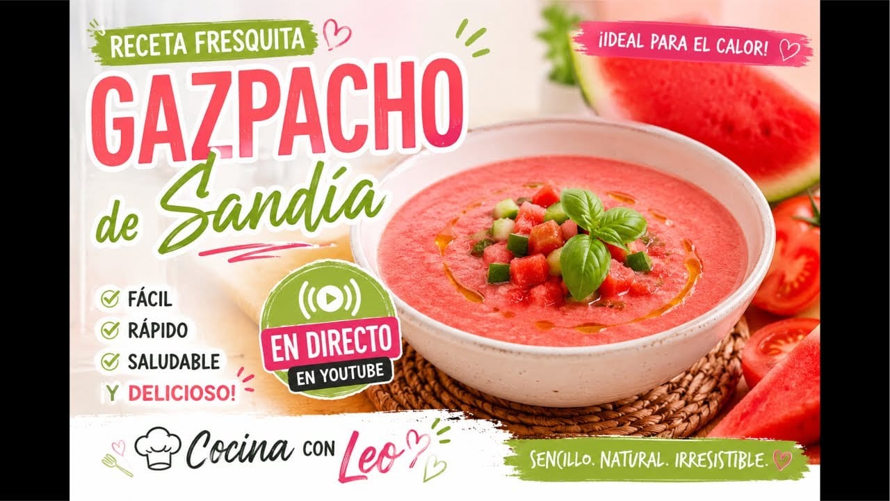 Miniatura del vídeo «“Gazpacho de sandía con Thermomix | Receta fácil, rápida y refrescante” | Gazpacho Español»