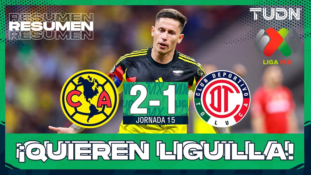 Miniatura del vídeo «Resumen y goles - América vs Toluca | Liga MX - Jornada 15 Clausura 2026 | TUDN»