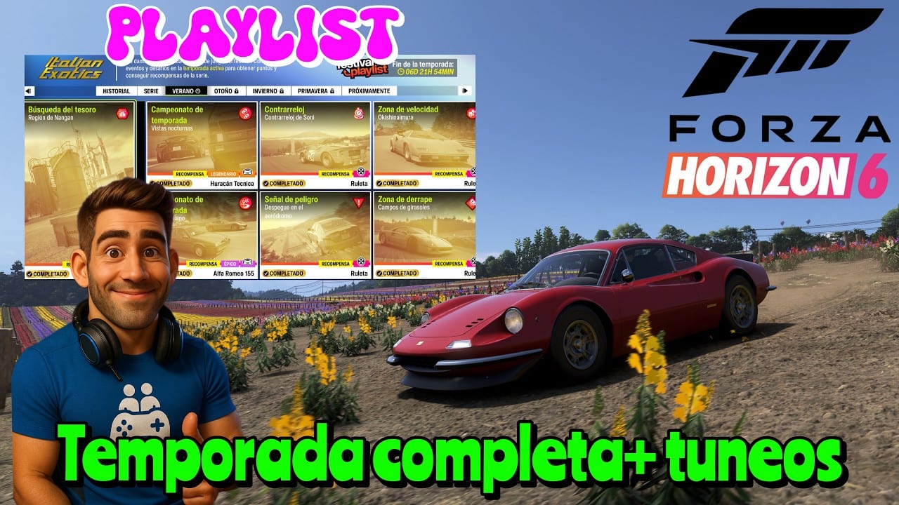 Miniatura del vídeo «FH6 🚗Temporada completa VERANO 🚙más tuneos , guia tutorial  , playlist , lista de temporada forza»
