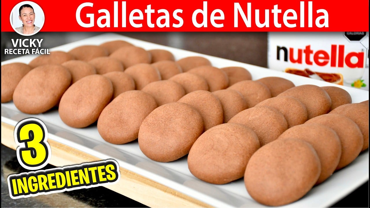 Miniatura del vídeo «GALLETAS DE NUTELLA CON 3 INGREDIENTES | Vicky Receta Facil»